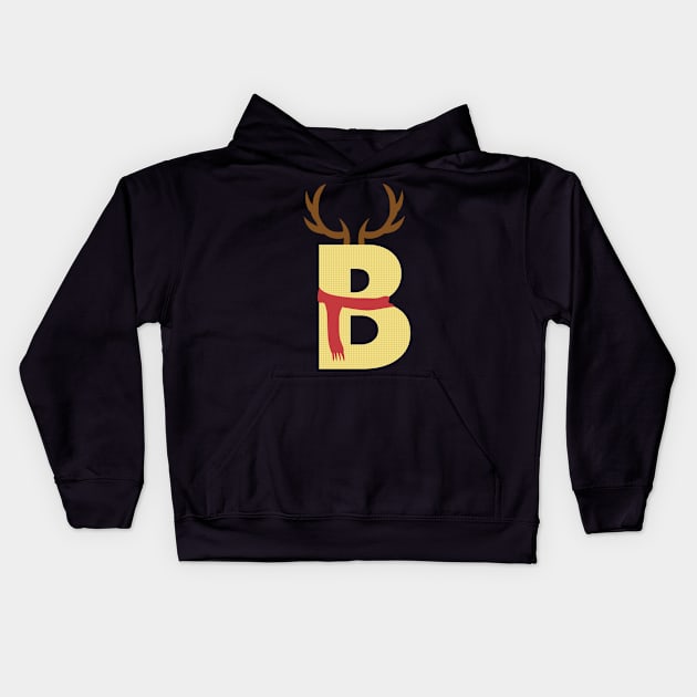 Letter B Christmas Kids Hoodie by amitsurti